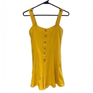 Forever21 yellow Romper with buttons. Size small